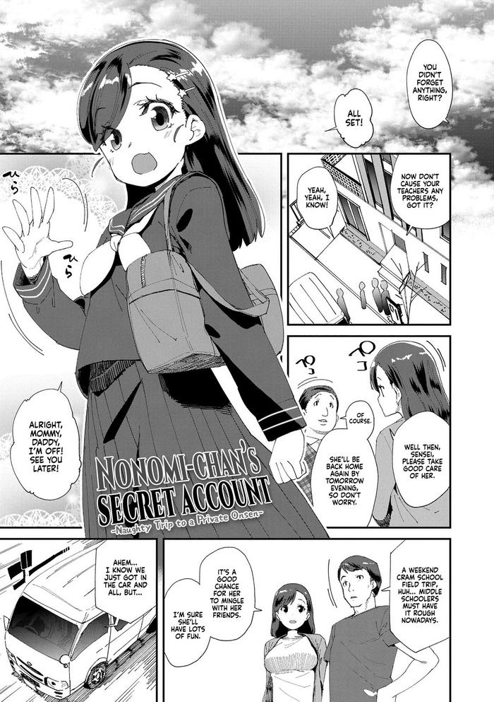 Gay Longhair [Maeshima Ryou] Uraaka Yatteru Nonomi-chan -Koshitsu Onsen Dosukebe Gasshuku- | Nonomi-chan's Secret Account -Naughty Trip To A Private Onsen- (Kimi Wa Oji-san To Sex Suru Tame Ni Umarete Kitan Da Yo) [English] [Xzosk] [Decensored] [Digital]  Bribe