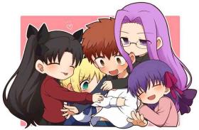 Riding Shirou x Saber, Rin, Sakura and Rider - Fate stay night Gay Outdoors